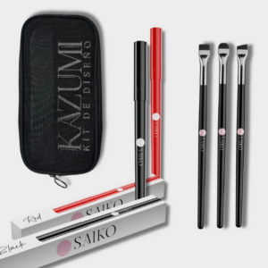 Kit Diseño Saikou - Boli Rojo + Boli Negro + 3 Pinceles