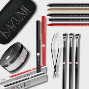 Kit Diseño Saikou - boli rojo & negro + 5 lápices + polvos selladores + 3 pinceles + tijeras