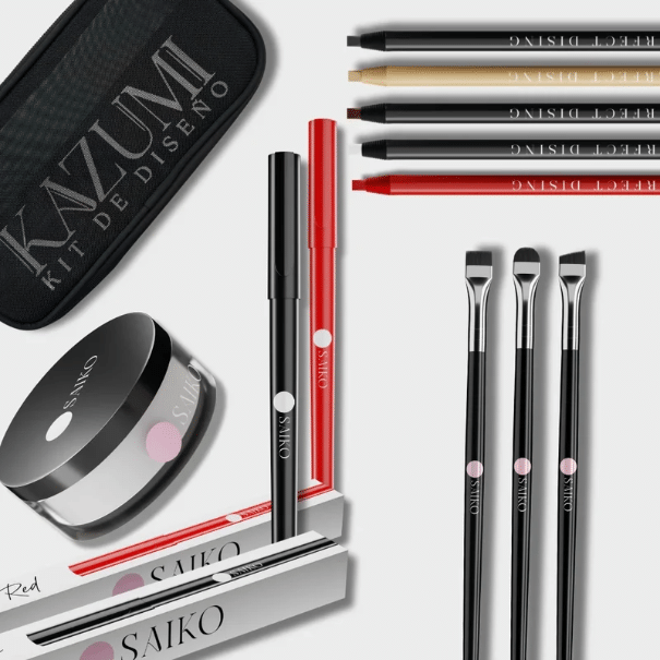 Kit Diseño Saikou - boli rojo & negro + 5 lápices + polvos selladores + 3 pinceles