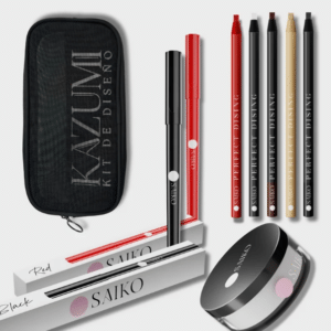 Kit Diseño Saikou - Boli Rojo + Boli Negro + 5 Lápices + Polvos Selladores