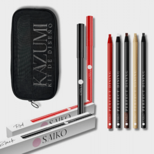Kit Diseño Saikou - Boli Rojo + Boli Negro + 5 Lápices